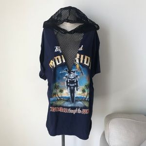 [LF] Furst of a Kind Motorcycle Tide Ride Blue Top